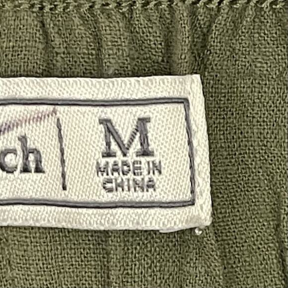 Abercrombie & Fitch Cropped Wide Leg Pants Womens Medium Olive Green Pull On - Picture 3 of 12